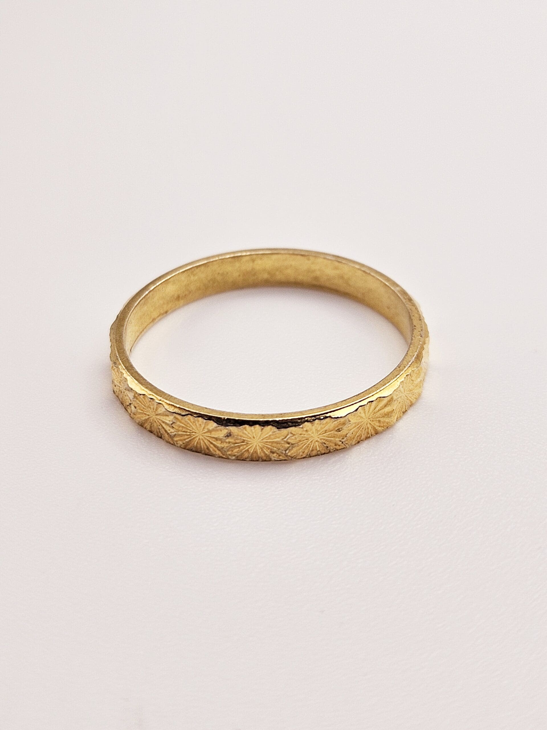 Sterling silver vermeil Milor etched ring