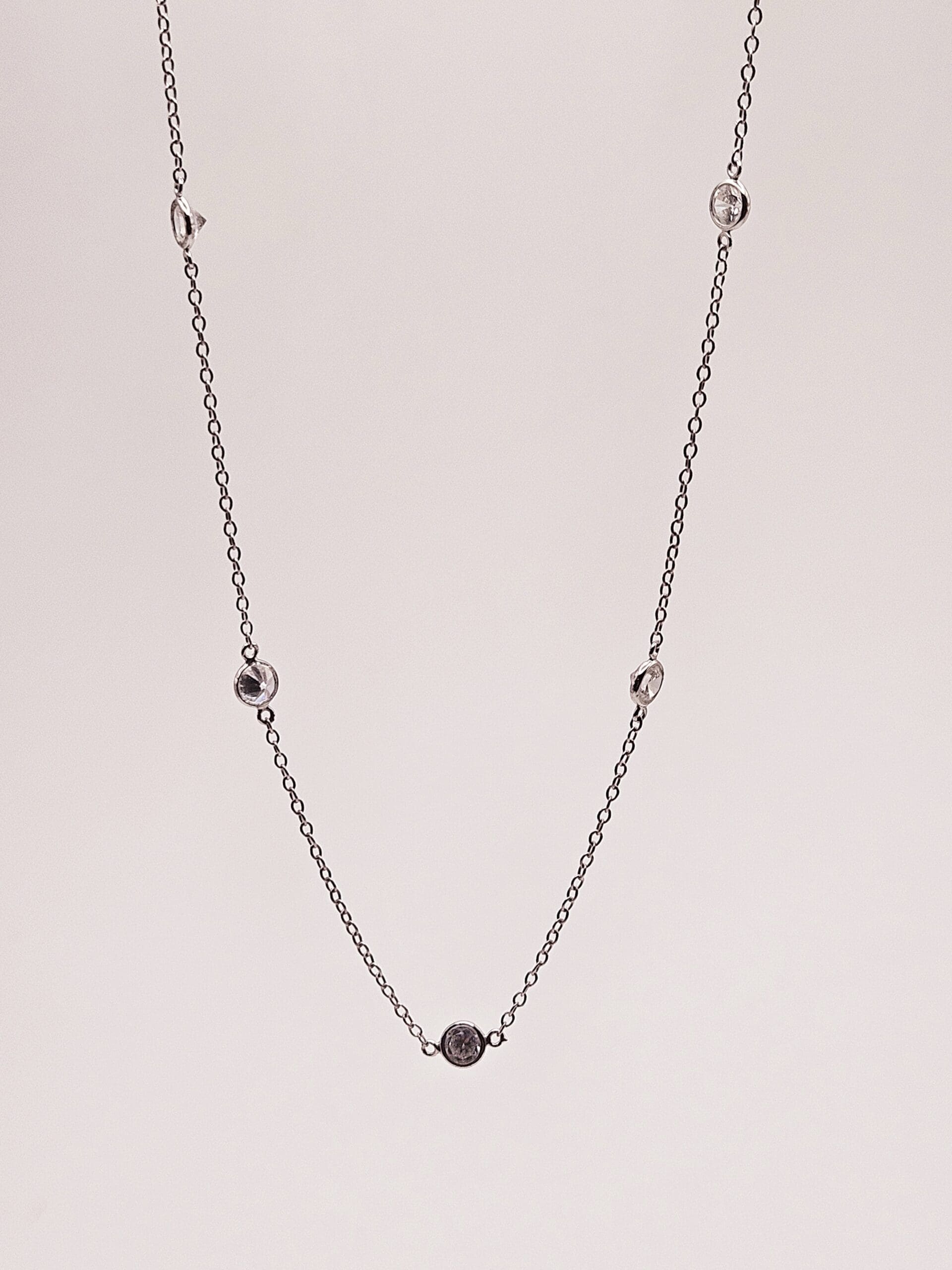 JCM popular 14K CZ station necklace